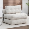 thumbnail image 1 of Leumius Folding Sofa Bed,68.5 inch Convertible Sleeper Sofa Chair with Pillow,Foldable Mattress Futon with Back Support,Soft Sleeper Chair Bed Floor Sofa for Living Room Bedroom,Beige, 1 of 9