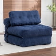 thumbnail image 1 of Leumius Folding Sofa Bed,68.5 inch Convertible Sleeper Sofa Chair with Pillow,Foldable Mattress Futon with Back Support,Soft Sleeper Chair Bed Floor Sofa for Living Room Bedroom,Dark Blue, 1 of 9