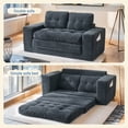 thumbnail image 1 of Leumius Futon Sofa Bed,2-in-1 Folding Sofa Bed with Memory Foam & Steel Frame,Corduroy Fabric Boneless Floor Sofa for Small Spaces, Apartments, Home Office & Bedroom,Black, 1 of 11
