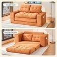 thumbnail image 1 of Leumius Futon Sofa Bed,2-in-1 Folding Sofa Bed with Memory Foam & Steel Frame,Corduroy Fabric Boneless Floor Sofa for Small Spaces, Apartments, Home Office & Bedroom,Orange, 1 of 11