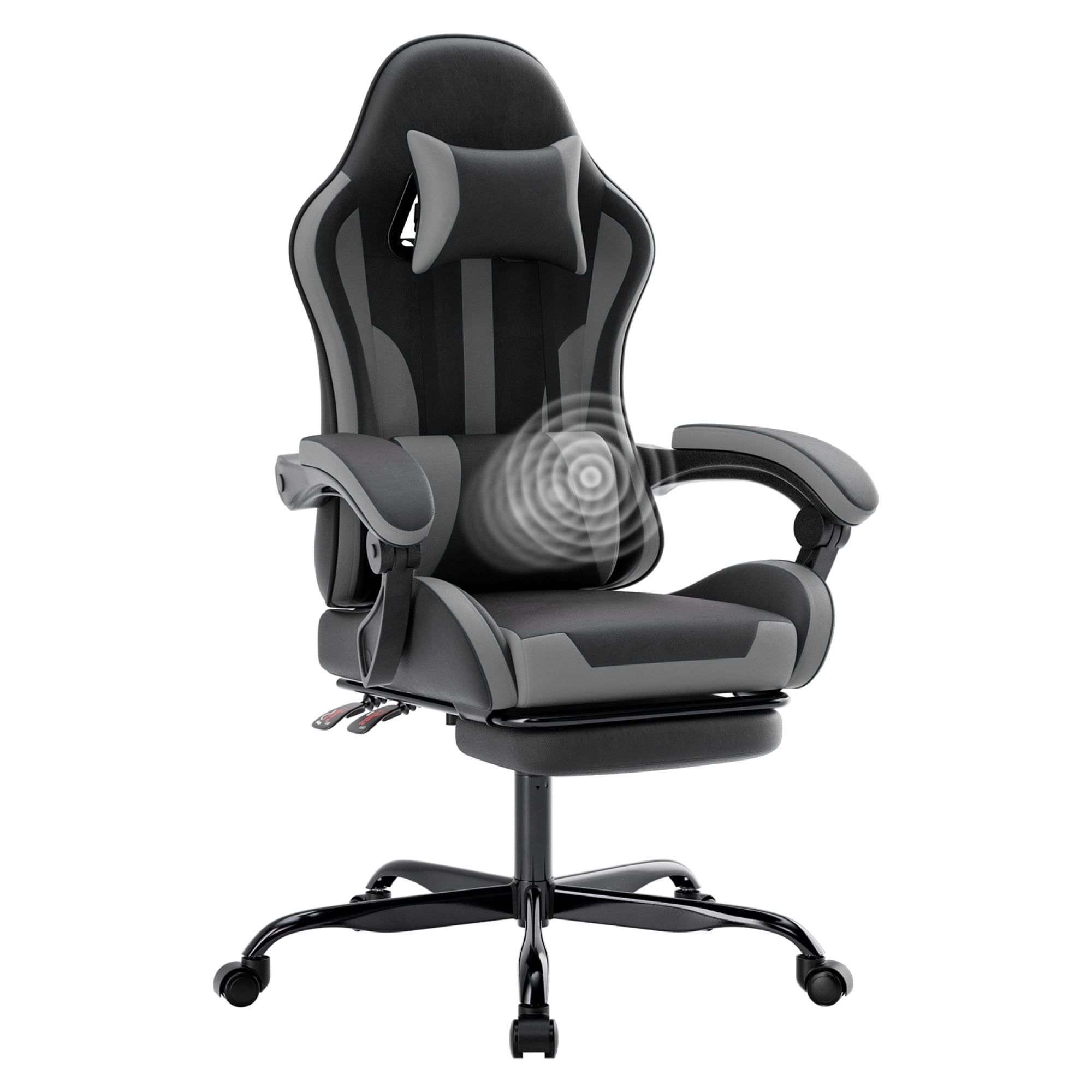 Leumius Gaming Chair,Ergonomic Office Computer Desk Chair with Footrest and Lumbar Support,360° Swivel Chairs for Office Home Gaming,Gray