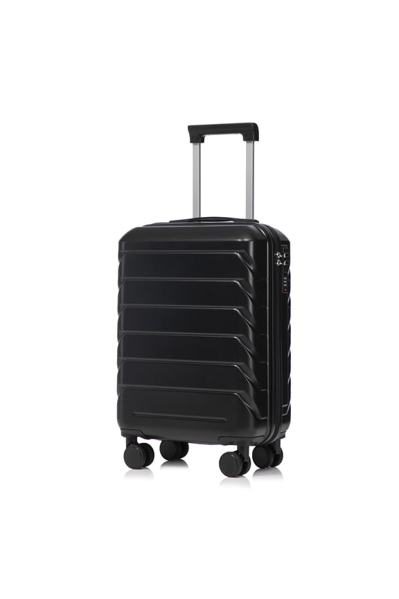 Hardside Carry on Luggage with Spinner Wheels, Hard Shell ABS Suitcase, 20-Inch Lightweight Expandable Rolling Luggage, Black