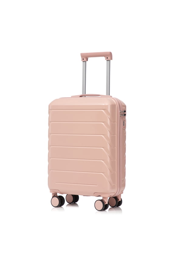 Hardside Carry on Luggage with Spinner Wheels, Hard Shell ABS Suitcase, 20-Inch Lightweight Expandable Rolling Luggage, Pink