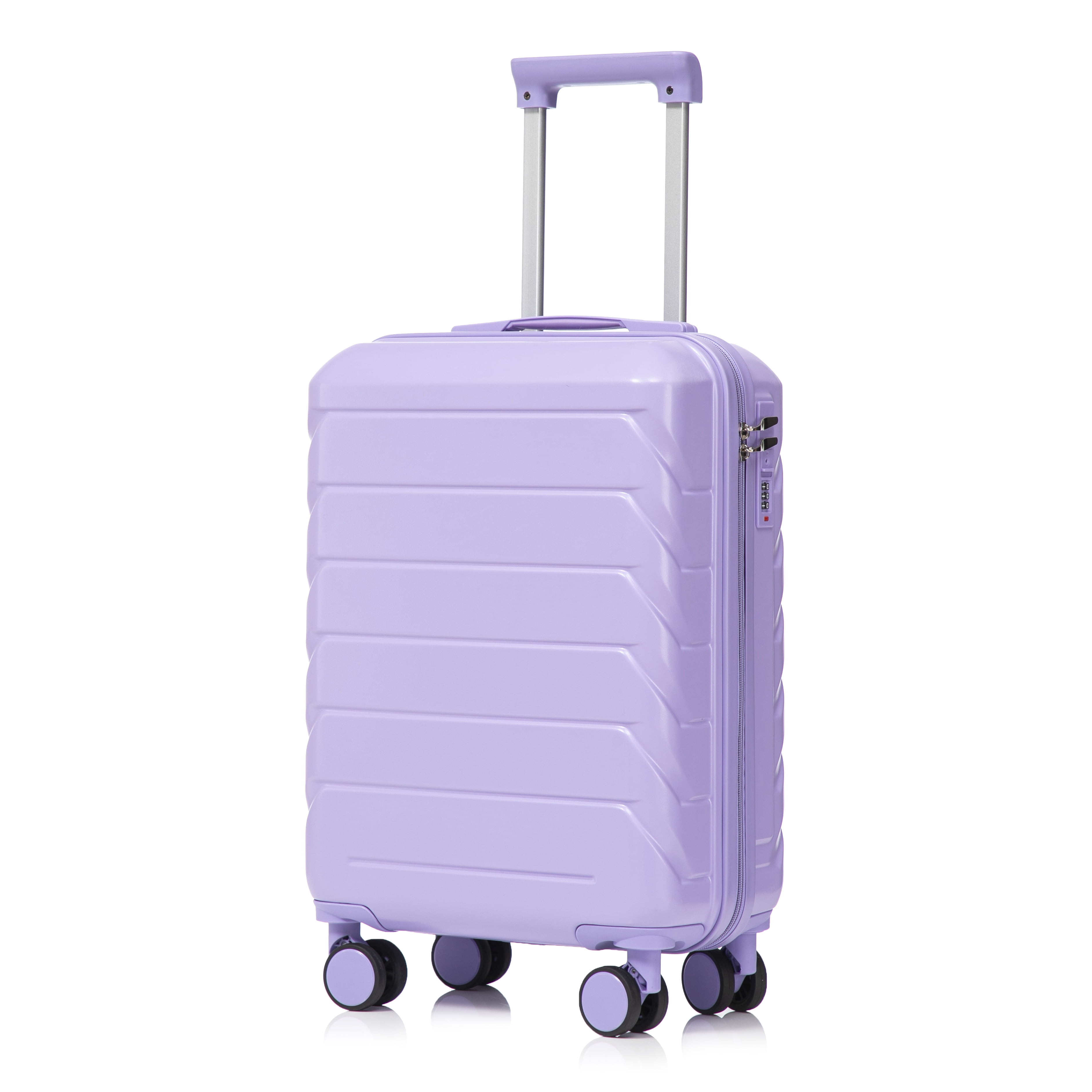 Leumius Hardside Carry on Luggage with Spinner Wheels, Hard Shell ABS Suitcase, 20-Inch Lightweight Expandable Rolling Luggage,Purple