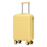 Leumius Hardside Carry on Luggage with Spinner Wheels, Hard Shell ABS Suitcase, 20-Inch Lightweight Expandable Rolling Luggage, Yellow