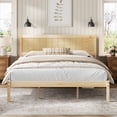 thumbnail image 1 of Leumius King Size Platform Bed Frame with Headboard, Wood Slat Support, No Box Spring Needed for Bedroom Guest Room Natural, 1 of 9