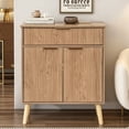 thumbnail image 1 of Leumius Kitchen Storage Cabinet with Adjustable Shelves,1 Drawer & 2 Doors,Sideboard Buffet Cabinet with Solid Wood Feet for Living Room, Kitchen, Entryway, Natural, 1 of 6