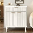 thumbnail image 1 of Leumius Kitchen Storage Cabinet with Adjustable Shelves,1 Drawer & 2 Doors,Sideboard Buffet Cabinet with Solid Wood Feet for Living Room, Kitchen, Entryway, White, 1 of 6