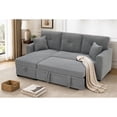 thumbnail image 1 of Leumius L Shaped Sectional Sofa with Pull Out Bed and Storage Chaise, 3 Seater Sectional Couch Convertible Sofa Bed for Small Space, Apartment & Guest Room, Light Gray, 1 of 14