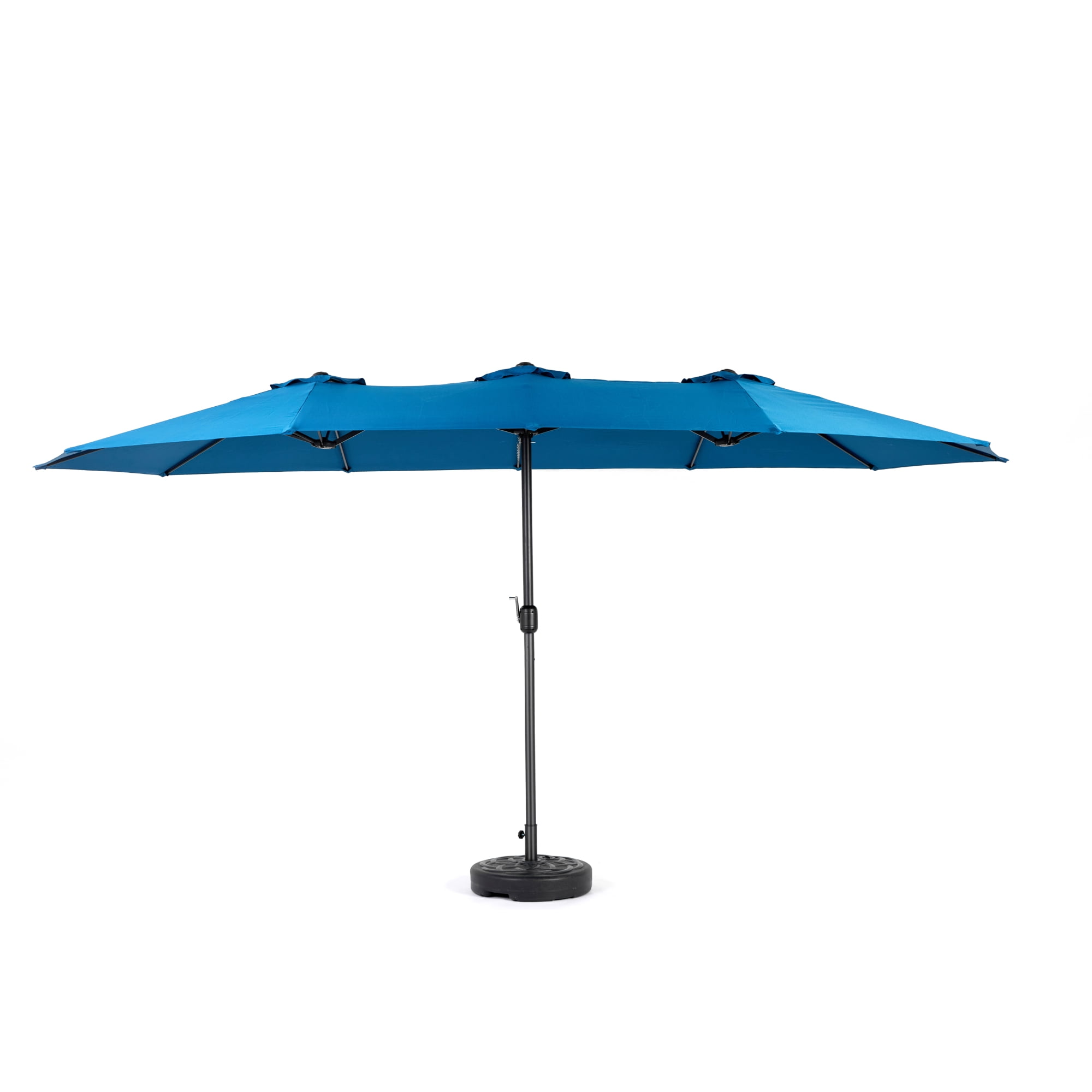Leumius Large Patio Umbrella,Outdoor Double-Sided Rectangle Big Market Umbrella with Crank Stand,Outside Umbrellas for Poolside Lawn Backyard,Dark Blue(No Base)