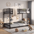 thumbnail image 1 of Leumius Low Loft Bed Twin Size,Metal Bunk Bed with Guardrail and 3-Step Ladder,Space Saving,Black, 1 of 12