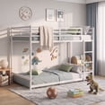 thumbnail image 1 of Leumius Low Loft Bed Twin Size,Metal Bunk Bed with Guardrail and 3-Step Ladder,Space Saving,White, 1 of 9