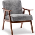 thumbnail image 1 of Leumius Mid-Century Accent Chair,Modern Tech Cloth Armchair for Living Room,Comfy Upholstered Reading Chair Arm Chair with Solid Wood Frame and Extra-Thick Backrest for Bedroom,Gray, 1 of 8