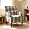thumbnail image 1 of Leumius Modern Accent Chair with Wood Legs,Vintage Upholstered Armchair Single Sofa Chair Reading Accent Chair for Living Room Bedroom Office,Antique Grey, 1 of 4