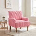 thumbnail image 1 of Leumius Modern Accent Chair with 9" Solid Wood Legs, Comfortable Upholstered Corduroy Armchair for Living Room Bedroom, Office Pink, 1 of 7