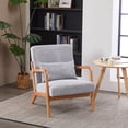 thumbnail image 1 of Leumius Modern Arm Chair Upholstered Reading Accent Chair with Pillow & Solid Wood Frame for Living Room Bedroom,Light Gray, 1 of 8