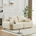 thumbnail image 1 of Leumius Modern Compressed Sofa,2 Seater Memory Foam Sofa Couch,Corduroy Extra Deep Loveseat Sofa for Living Room,Beige, 1 of 7