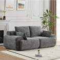 thumbnail image 1 of Leumius Modern Compressed Sofa,2 Seater Memory Foam Sofa Couch,Corduroy Extra Deep Loveseat Sofa for Living Room,Grey, 1 of 7