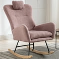 thumbnail image 1 of Leumius Nursery Rocking Chair, 35.5" Teddy Fabric Upholstered Glider Rocker with High Backrest, Modern Rocking Accent Chairs Comfy Side Chair for Nursery, Bedroom, Living Room,Pink, 1 of 8