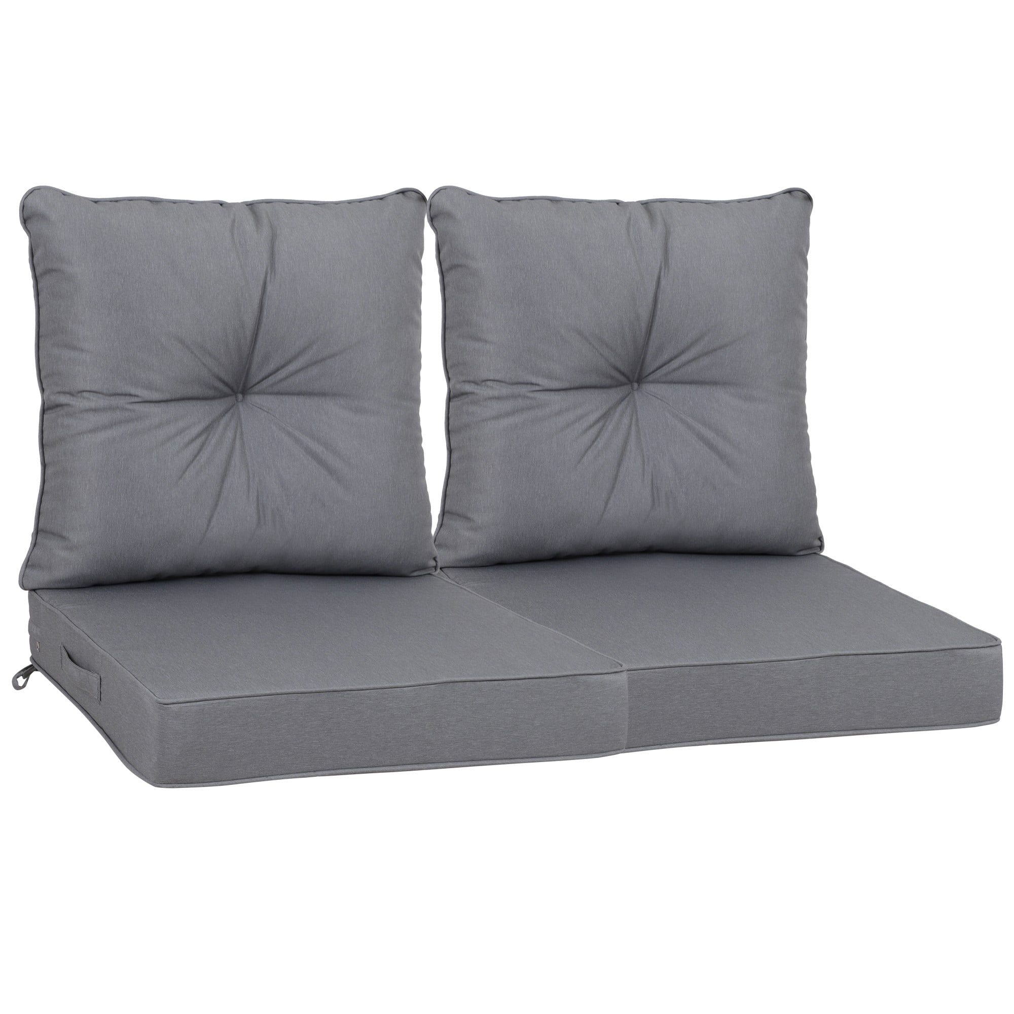 Leumius Outdoor Deep Seat Cushion Set for Patio Furniture Set of 2,Waterproof Replacement Patio Chair Cushions,24 x 24 x 4 Inch,Gre