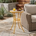 thumbnail image 1 of Leumius Outdoor Side Table with Tile Mosaic Top & Metal Legs,14" Square Accent Table for Patio/Garden/Balcony,Yellow, 1 of 8