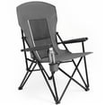 thumbnail image 1 of Leumius Oversized Camping Chair,Heavy Duty Portable Folding Chair with High Back & Cup Holder,Carry Bag Included,250LBS,Gray, 1 of 14