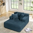 thumbnail image 1 of Leumius Oversized Chaise Lounge Chair,Corduroy Upholstered Cloud Couch Compressed Sofa Bed with Deep Seat for Living Room,No Assembly,Blue, 1 of 7
