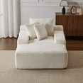 thumbnail image 1 of Leumius Oversized Chaise Lounge Indoor,Cozy Cloud Couch Modern Plush Corduroy Upholstered Sofa Bed with 3 Pillows and Wide Armrest for Living Room, No Assembly Required,White, 1 of 12