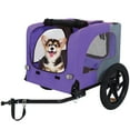 thumbnail image 1 of Leumius Pet Bike Trailer Dog Cart for Bicycle, Easy Folding Cart Frame, Quick Release Wheel, Non-Slip Floor, Internal Leash for Small and Medium Pets Purple, 1 of 9