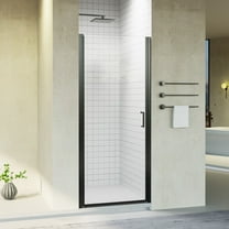 Leumius Pivot Shower Doors, 31" W x 72" H Semi-Frameless Design,1/4" Thick SGCC Tempered Glass,Reversible Installation,Matte Black
