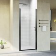 thumbnail image 1 of Leumius Pivot Shower Doors, 33" W x 72" H Semi-Frameless Design,1/4" Thick SGCC Tempered Glass,Reversible Installation,Matte Black, 1 of 8