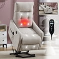 thumbnail image 1 of Leumius Power Lift Recliner Chair with Massage and Heat for Elderly,Heavy Duty Electric Reclining Chair with Side Pockets,USB Charge Port for Living Room,Beige+Chenille, 1 of 8