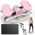 thumbnail image 1 of Leumius Rock Stepper for Exercise,Side-to-Side Stepper Machine with Resistance Bands & Digital Display,Foldable Mini Stepper for Home Workout,Pink, 1 of 8