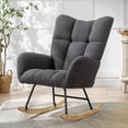 thumbnail image 1 of Leumius Rocking Chair Nursery,Teddy Upholstered Glider Rocker with High Backrest,Modern Rocking Accent Chairs Glider Recliner for Living Room, Nursery, Bedroom,Gray, 1 of 13