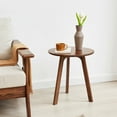 thumbnail image 1 of Leumius Round End Table,Small Side Table Coffee Table Bedside Table Night Stand for Living Room Bedroom & Balcony,Walnut, 1 of 7