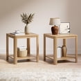 thumbnail image 1 of Leumius Side Tables Set of 2,Small End Table Nightstand with Shelf,2-Tier Boho Side Table for Living Room,Bedroom,Oak, 1 of 2
