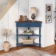 thumbnail image 1 of Leumius Small Corner Side Table,Triangle Corner Table 3 Tier End Corner Table for Small Spaces,Living Room,Blue, 1 of 5