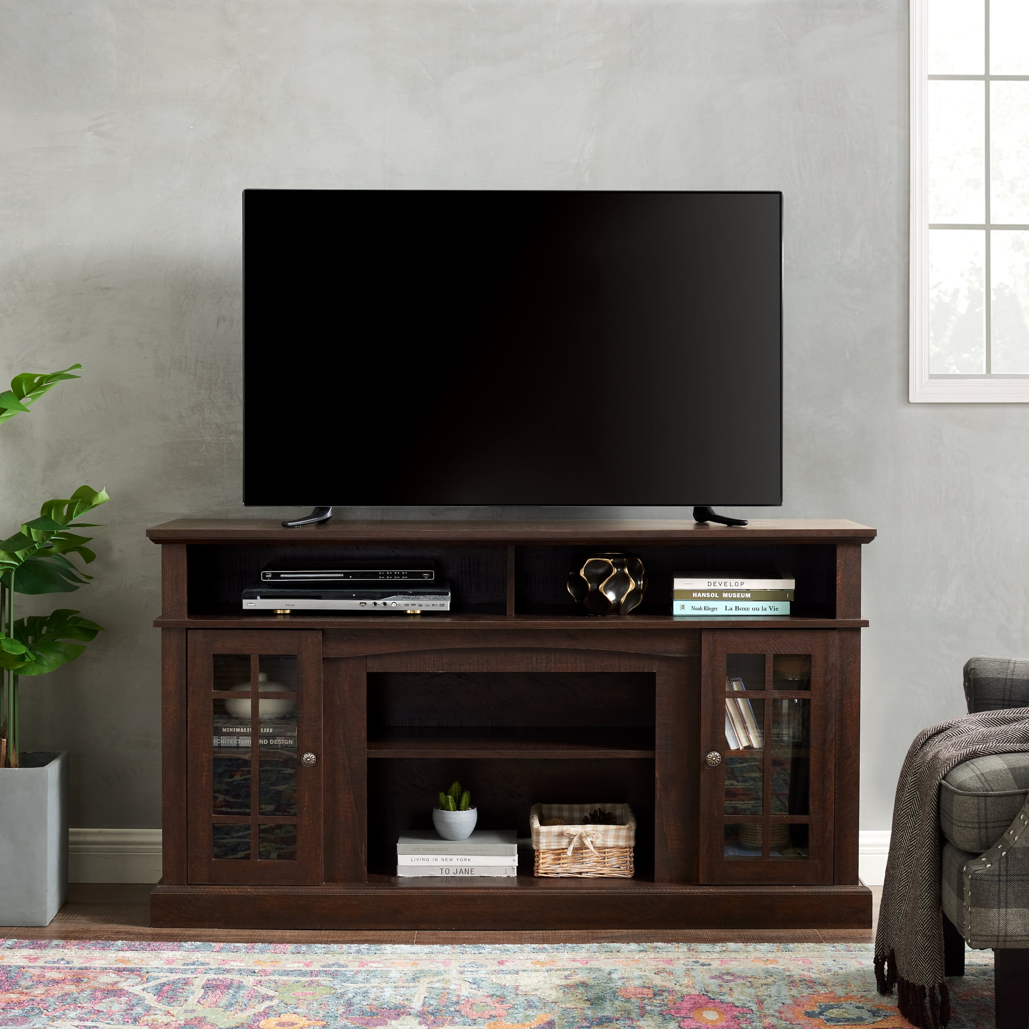 Leumius Storage Cabinet with Open and Closed Storage Space, Classic TV ...