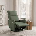 thumbnail image 1 of Leumius Swivel Recliner Chair,270° Swivel Rocker Chair for Adults,Small Rocking Recliner for Small Spaces, Upholstered Fabric Glider Recliner Nursery,Living Room Chair,Theater SeatingDark Green, 1 of 17