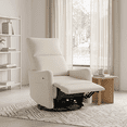 thumbnail image 1 of Leumius Swivel Recliner Chair,270° Swivel Rocker Chair for Adults,Small Rocking Recliner for Small Spaces, Upholstered Fabric Glider Recliner Nursery,Living Room Chair,Theater SeatingBeige, 1 of 26