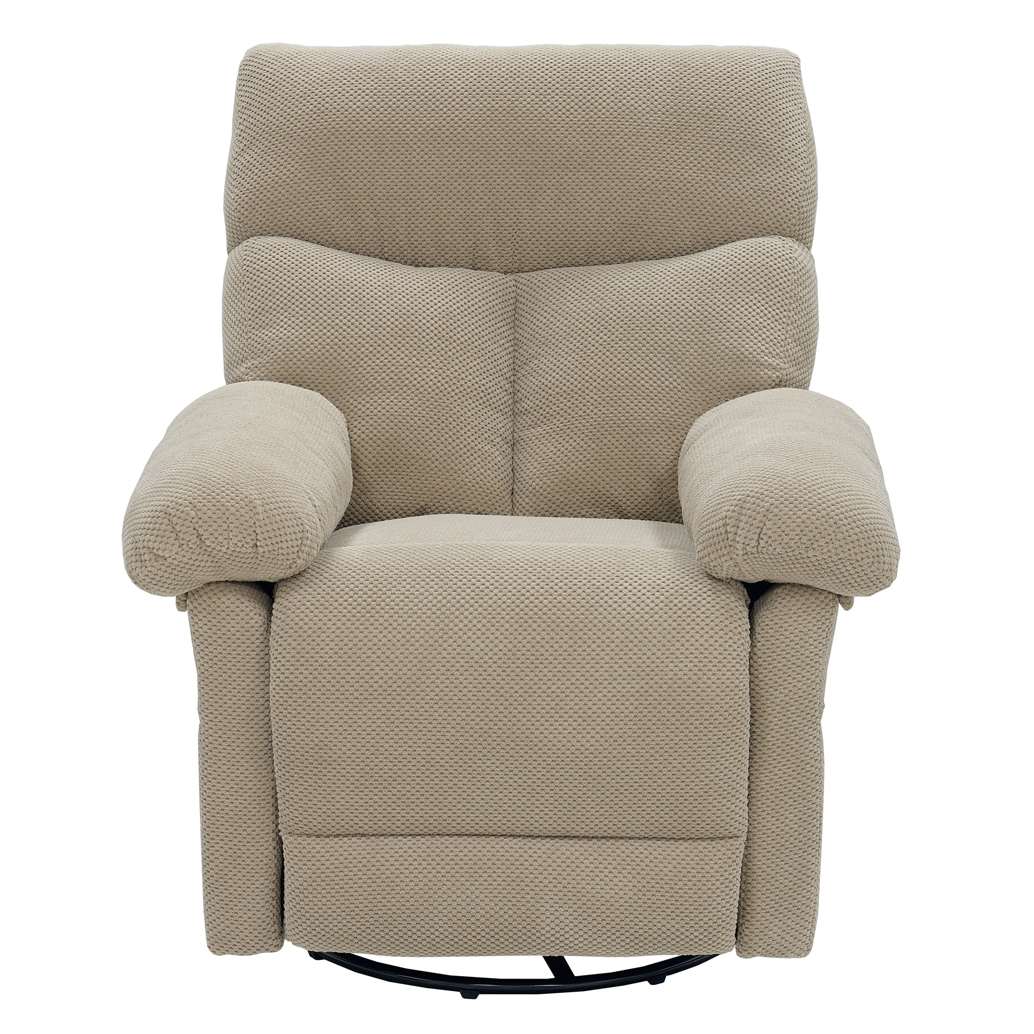 Leumius Swivel Rocker Recliner for Adults,360° Upholstered Glider Recliner Rocking Chair for Nursery,Manual Recliner Chair for Living Room, Bedroom,Camel
