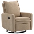 thumbnail image 1 of Leumius Swivel Rocking Chair,Manual Upholstered Glider Recliner Rocking Chair for Nursery and Living Room,Camel, 1 of 9