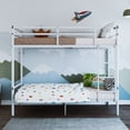 thumbnail image 1 of Leumius Twin Over Twin Metal Bunk Bed,Heavy Duty Bed Frame with Ladder and Guardrail for Bedroom, Dorm, Easy Assembly,Space-Saving,White, 1 of 8