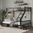 thumbnail image 1 of Leumius Twin XL Over Queen Metal Bunk Bed with Ladder and Slats Support for Adults Teens, Black, 1 of 10
