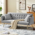 thumbnail image 1 of Leumius Velvet Futon Sofa Bed,Adjustable Convertible Folding Sleeper Couch Bed for Compact Living Spaces,Gray 03, 1 of 8