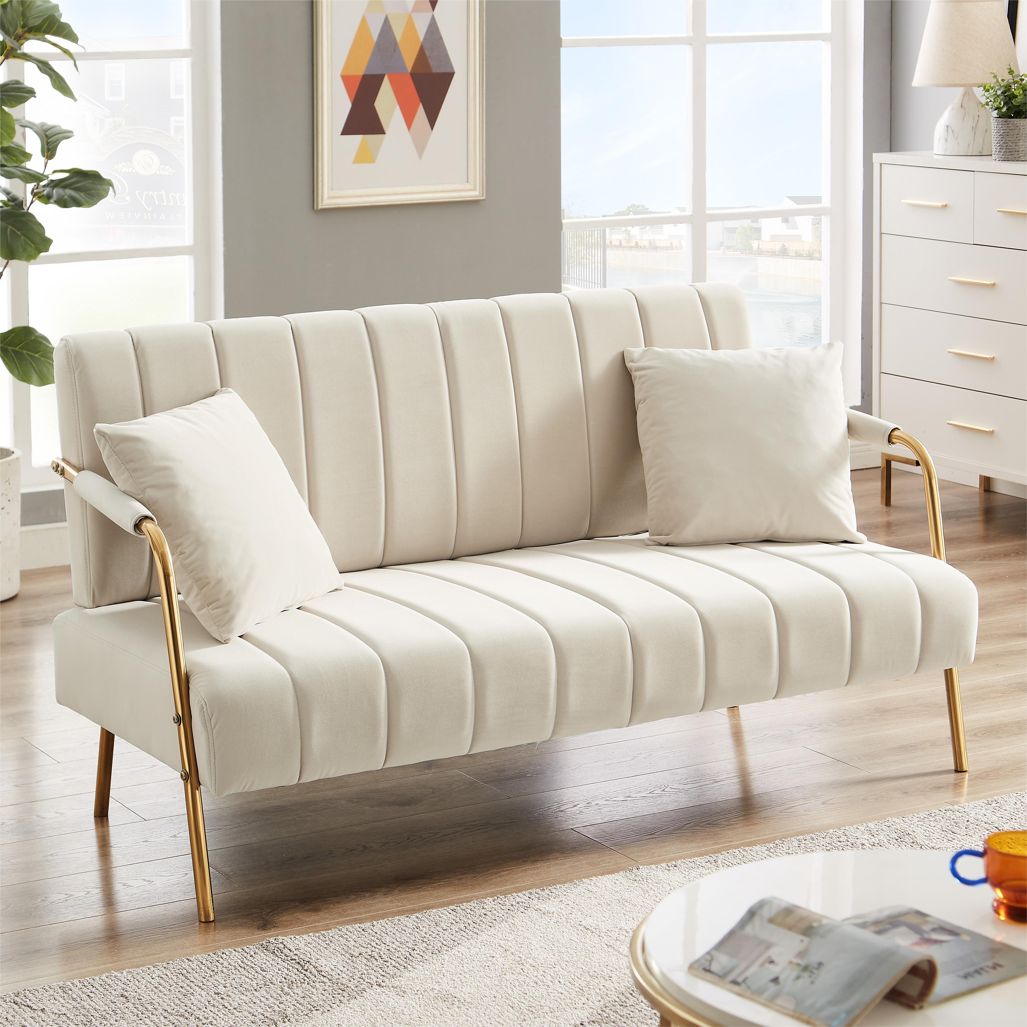 Leumius Velvet Loveseat Sofa Couch,Australian Cashmere Fabric