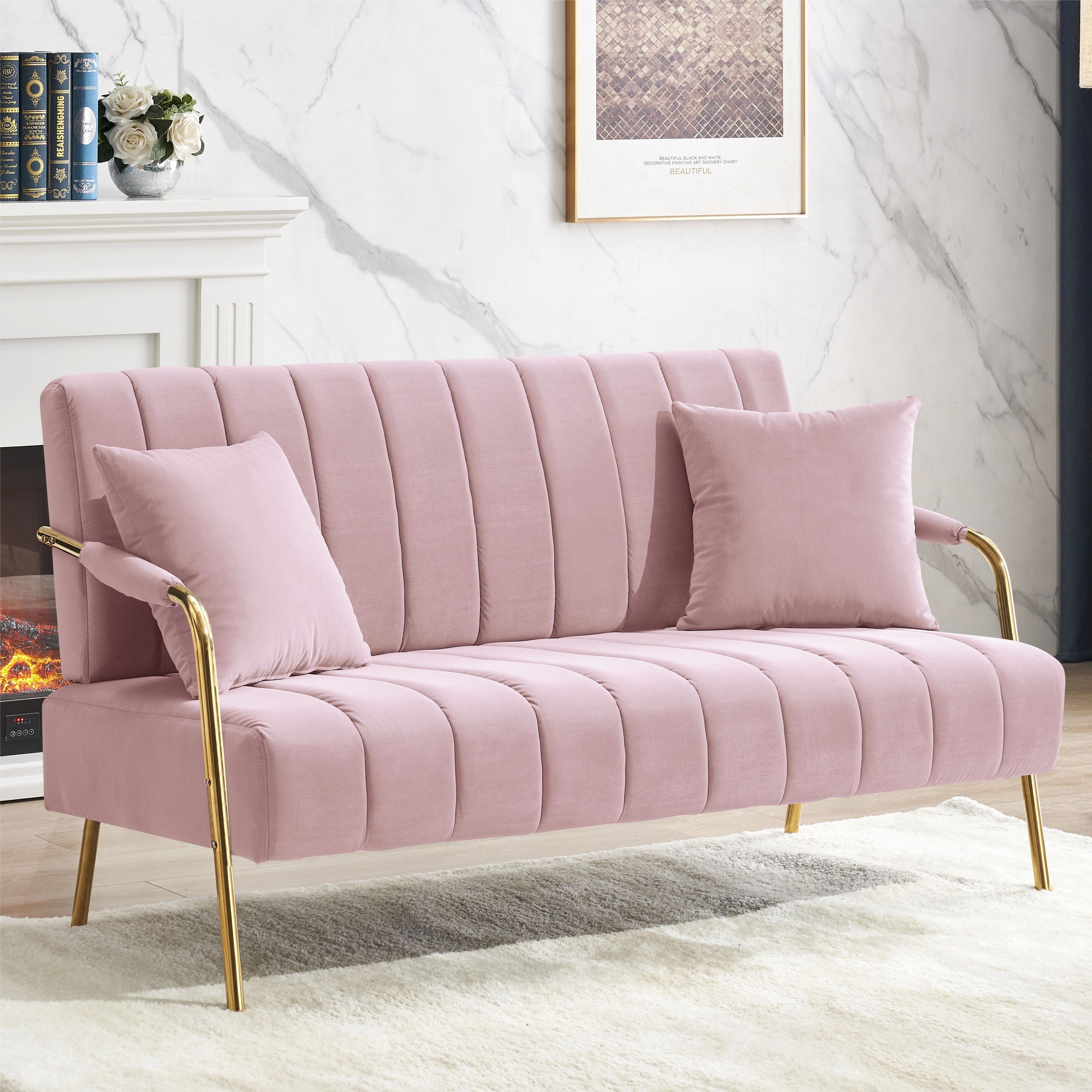 Leumius Velvet Loveseat Sofa Couch,Australian Cashmere Fabric