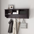 thumbnail image 1 of Leumius Wall Mounted Coat Rack,Wood Wall Hooks,Entryway Hat Rack Wall Hanger with 4 Dual Hooks & Storage for Entryway,Bathroom,Decor,Espresso, 1 of 7