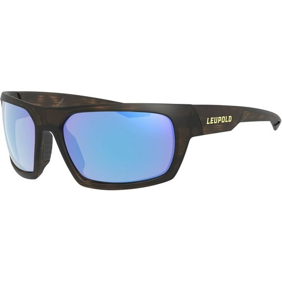 Leupold Men's Packout Polarized Sunglasses Matte Tortoise Frame Blue Mirror Lens