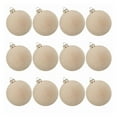 thumbnail image 1 of Leutsin 12 Pcs Beige Velvet Christmas Balls - 2.4 Inch Velvet Ornaments for Xmas Tree,Solid Color Flocked Ornaments Balls for Family Holiday Wedding Party Xmas Indoor Outdoor Hanging Decoration, 1 of 8